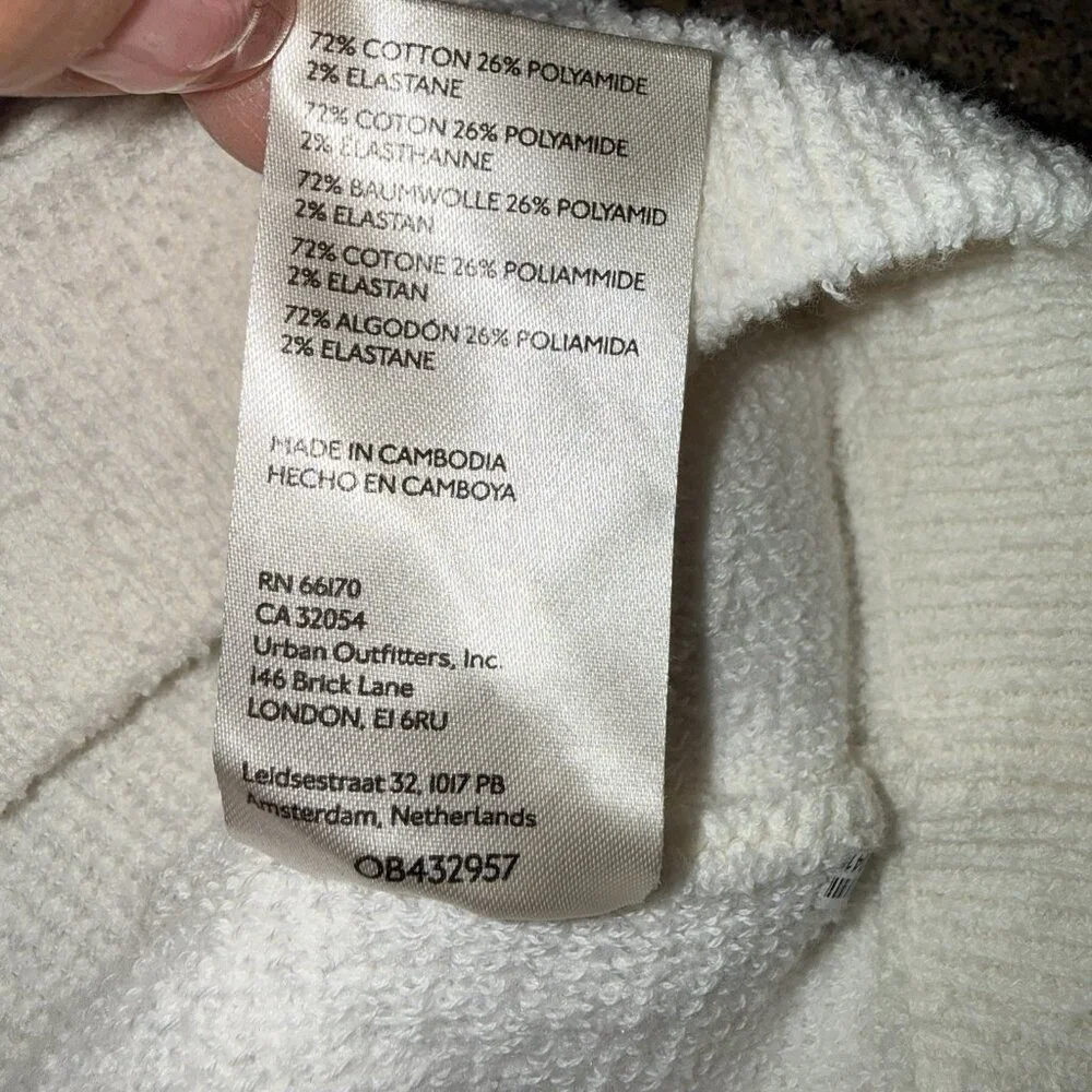 Free People Ottoman Slouchy Tunic In Ecru Cream Mock Neck Oversized Comfy Cozy L - Picture 4 of 5
